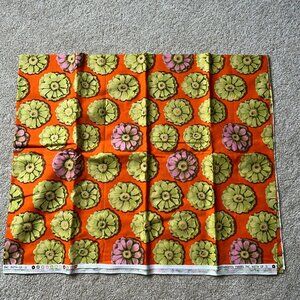 Kaffe Fassett Zinnia Orange Lime Green Fabric Bright Neon Cotton Floral 54x44